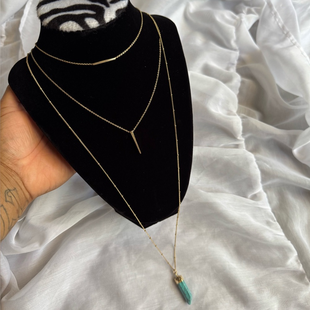 Gold and Turquoise Layered Necklace